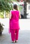 Pink Cotton Farshi Shalwar Set With Georgette Dupatta - 6