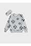 Boy's Cotton Piece Gray Football Ball Patterned Long Sleeve Eye Patch Transitional Pajama Set - 3