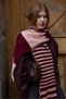 Lot of Striped Mohair Scarves Burgundy - 3
