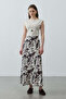 Patterned Twill Skirt Ecru - 5
