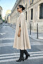 Women's Daily Sleeveless Loose Cream Melton Poncho - 2