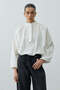 Poplin Ruched Shirt Ecru - 5