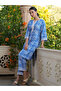 Blue Cotton All-Over Floral Straight Kurta & Pant Set - 5
