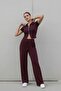 Women's Double Zipper Short Sleeve Modal Two-Piece Set - 3