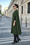 Women's Daily Sleeveless Loose Khaki Melton Poncho - 2