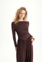 Apolline Triangle Cut Brown Cropped Pant Suit - 6