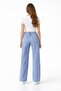 Blue Stone Embroidered Wide Leg Elastic Waist Girls' Jean Trousers 23738 - 4
