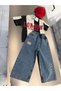 Boy's Set of Cotton Polo Collar T-Shirts and Wide-Leg Jeans - 8
