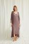 Women's Low-Cut Collar and Sleeve Lace Dressing Gown Set 18550