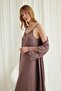 Women's Low-Cut Collar and Sleeve Lace Dressing Gown Set 18550 - 4