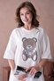 Oversized Teddy Bear Printed Knitted T-Shirt Ss26Ts0022 - 3