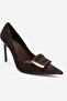 Guerni Brown Patterned Women Heeled Shoes - 3