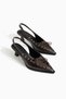 Bitter Brown Pointed Toe Classic with Lace-Up Detail Heeled Shoes - 2