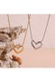 Zith 2-Piece Gold Silver Knot Heart Necklace - 4