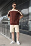 Bitter Brown Men's Shorts T-Shirt Set E7346 - 2