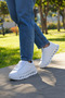 White Men's Sneakers Air Sole Comfortable Casual Shoes - 3