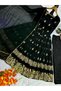 Black Faux Georgette Gown Bottom Dupatta - HRT4887 | Black-Size:M-38-Inches - 4