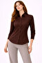 Long Sleeve Shirt with Buttons, Classic Collar, Suitable for Casual and Office Wear - Brown - 2