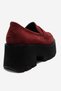 Santia Claret Red Suede Women's Thick Soled Loafers Shoes - 5