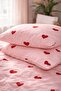 Sweetheart Pink Heart Single Duvet Cover Set - 4