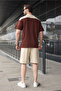 Bitter Brown Men's Shorts T-Shirt Set E7346 - 3