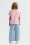 Girl's 4-8 Years Old Three-Dimensional Rose Detailed T-Shirt Pink - 4