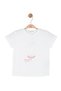 Girl's 4-8 Years Old Embossed Pattern Embroidered T-Shirt Ecru-Pink - 4
