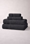4-Piece Bath Towel Set 100% Cotton Certified Diamond Border Towel Set 50X90Cm - 70X140Cm Anthracite - 4