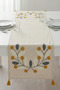 Papatya Bohemian Punch Embroidered Tasseled Cotton Table Runner (40X130 cm) - 3