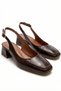 Women's Brown Crocodile Design Ankle Strap Flat Toe Casual Shoes Heeled Shoes