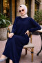 Women's Premium Comfort Long Navy Blue Prayer Dress - 5