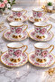 Gracella Gold Gilded Footed Turkish Coffee Cup 90 Cc-Dry Rose