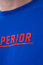 Men's Cobalt Blue Superior Written High Printed Crew Neck T-Shirt - 2