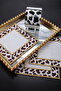 Set of 3 Leopard Patterned Coffee Sides Presentation Napkins