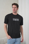 Men's Black Signature Written High Printed Crew Neck T-Shirt - 6