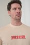 Men's Beige Superior Written High Printed Crew Neck T-Shirt - 6