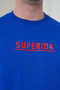 Men's Cobalt Blue Superior Written High Printed Crew Neck T-Shirt - 4