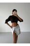 Women's Mini Denim Skirt with Button Detail and Slit - 3
