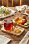 6-Pack of 12-Piece Borosilicate Glass with Bamboo Plates, Cork Handle Cup, 150 ml Glass Tea and Coffee Cup - 6