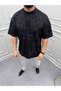 Men's Oversized Mold Etching Paint Crew Neck T-Shirt
