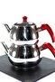 Papatyam Medium Size Steel Tea Pot 2.90 Liters, Double Lid, Stylish and Durable