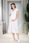 New Season Ecru Summer Buttoned Eyelet Embroidery Collar Design Short Sleeve 100% Cotton Maternity Nightgown - 4