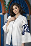 Pattern Printed White Kimono Jacket – Loose Fit Wide Sleeve Special Design Women's Jacket - 3
