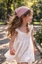 Hand knitted bandana girl child rose dust color - 3