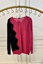 V-Neck Double Color Knitwear - 2