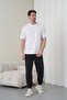 Men's White-Black Cotton Pack Crew Neck T-Shirt Pocketed Jogger Pants Top and Bottom Set - 4