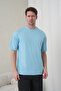 Men's Blue Black Cotton Piece Combed Cotton Short Sleeve Pocketed Shorts Set - 6