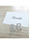 Zircon Stone Letter Earrings - 3