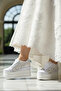 For Brides, Lace Design Wedge Heel Evening Dress Bridal Shoes 9cm - 8