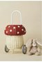 Rattan & Bamboo Red Mushroom Figured Market Cart & Children's Room Decorative Organizer - 5